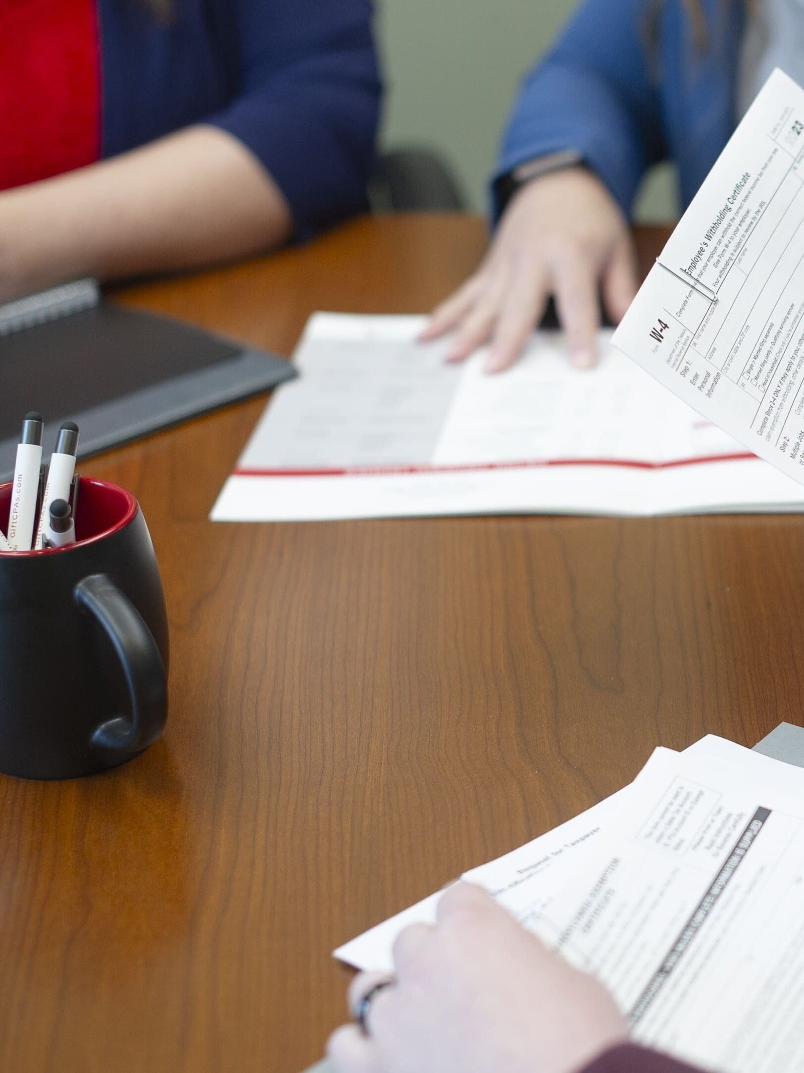 Bookkeepers working on paperwork.